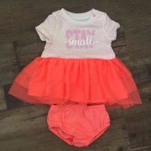 Infant Girl's Cat & Jack "Stay Small" Dress Sz 0-3